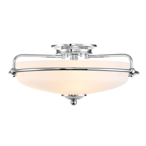 Griffin 3 Light Flush Ceiling Light - Polished Chrome Elstead small 0