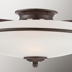 Elstead Griffin 3-Light E27 Flush Ceiling Light, Palladian Bronze, 42 cm small 2