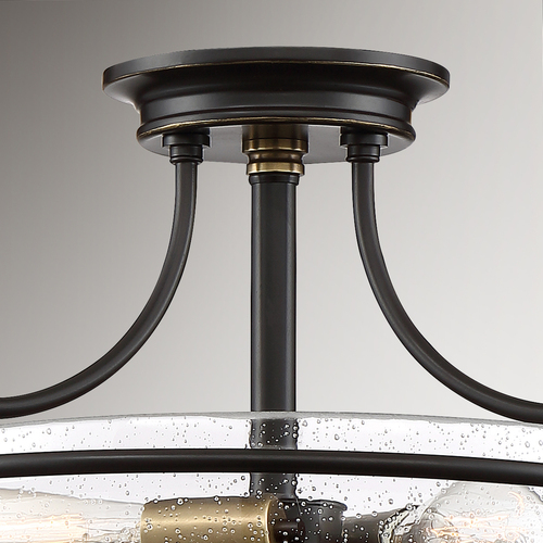 Check Griffin 3 Light Semi-Flush Ceiling Light - Palladian Bronze Elstead