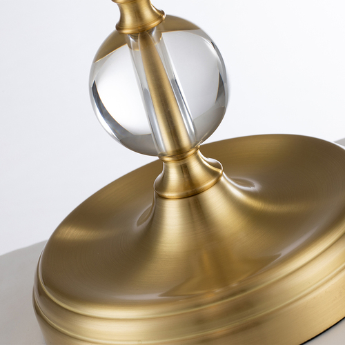 Check Jenkins table lamp with cream shade - E27 - brushed brass Elstead