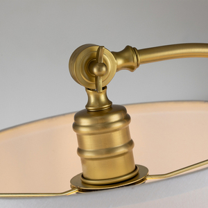 Jenkins table lamp with cream shade - E27 - brushed brass Elstead small 3