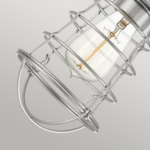 Check Mixon cage semi-flush ceiling light - 1 light source - Brushed Nickel Elstead