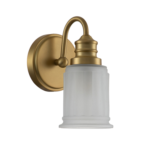 Check Swell 1 Light Bathroom Wall Light IP44 - Brushed Brass Elstead