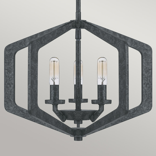 Check Vanguard 3 Light Pendant 3xE14 Old Black Quoizel Elstead
