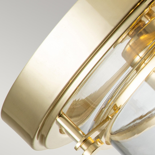 Check Whistling Flush Ceiling Light - 3 light sources - Polished Brass Elstead
