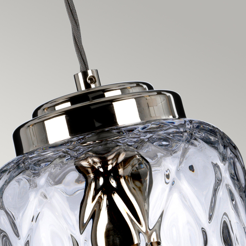 Check Sola 1 Light Pendant, Polished Nickel and Clear Glass Elstead