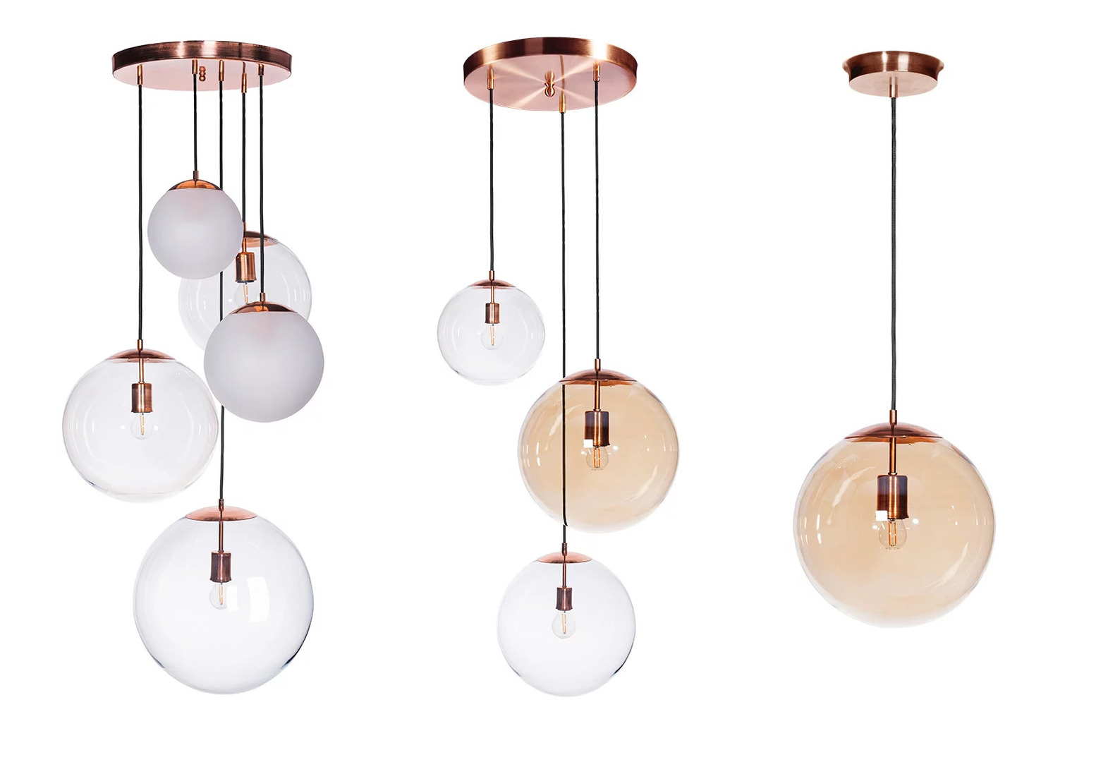 View Stylish Famlight Muna pendant lamp set of 3 Execution Brass / Copper / Patina Stylish Famlight Muna pendant lamp set of 3 Execution Brass / Copper / Patina