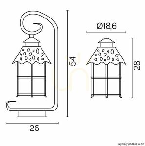 Outdoor Standing Light SU-MA Toledo K 4011/1/R Black Patina 54 cm small 2