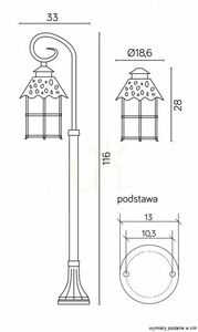 Outdoor Standing Garden Lantern SU-MA Toledo Black Patina 116 cm K 5002/2/R small 4