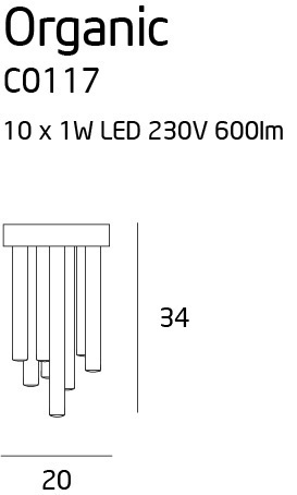 Check Plafon Max Light Organic C0117D chrom 10xLED 20 cm
