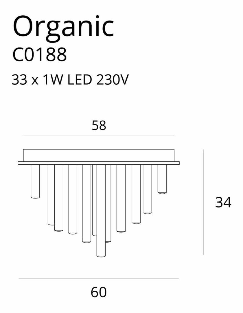 View Plafon Max Light Organic C0188D złoty LED 33W 60 cm Plafon Max Light Organic C0188D złoty LED 33W 60 cm