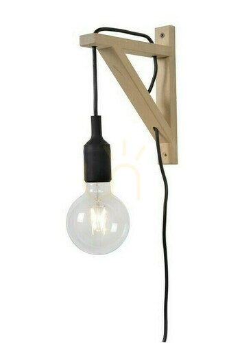 Check Lucide FIX Wall Lamp Black Wood E27 60W IP20 08208/01/30