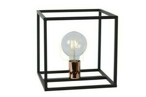 Lucide ARTHUR E27 Table Lamp, Black with Copper-Coloured Socket, 25 cm – 08524/01/30 small 0
