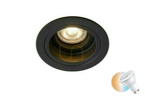 Check Lucide Embed black GU10 recessed spotlight 9.1 cm 22958/01/30