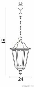 SU-MA Retro Classic K 1018/1/D outdoor pendant light, black, E27, 24 cm small 3