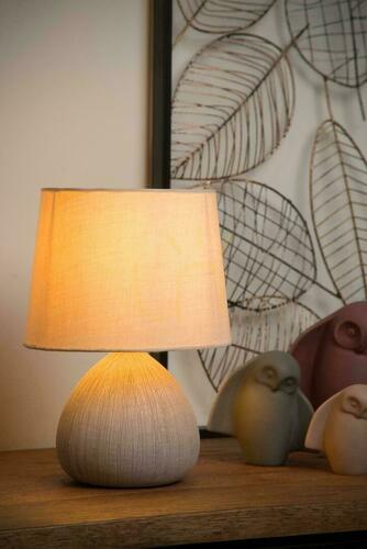 Check Lucide RAMZI Beige Ceramic Japandi Table Lamp 47506/81/38