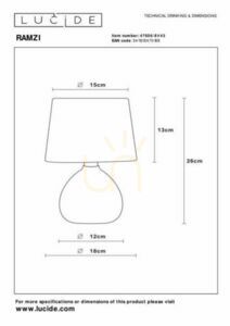 Lucide RAMZI Brown Ceramic Japandi Table Lamp 47506/81/43 small 5
