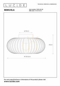 Lucide MANUELA Black Metal Plafond 40 cm 78174/40/30 small 5