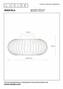 Lucide Manuela White Metal Ceiling Light 40 cm 78174/40/31 small 5