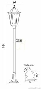 Outdoor Standing Lamp SU-MA Retro Black Patina 164 cm K 5002/1 small 6