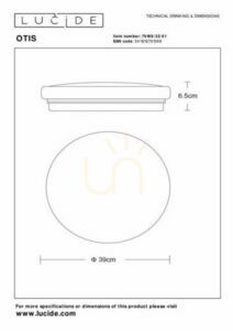 Lucide OTIS LED Plafond White 39 cm 79199/32/61 small 2