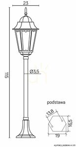Outdoor Garden Standing Lamp SU-MA Black Patina 115 cm K 5002/2/H small 4