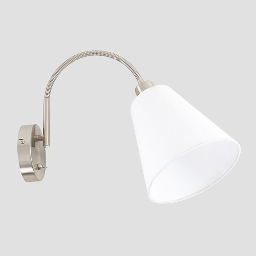 Check Italux Tonia White Fabric Desk Lamp E27 LED Dimmable WL-76382-1-WH