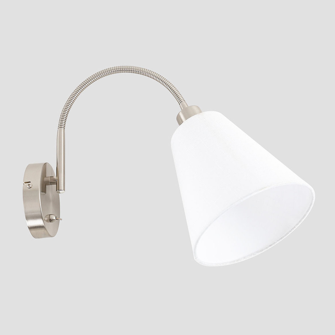 Italux Tonia White Fabric Desk Lamp E27 LED Dimmable WL-76382-1-WH