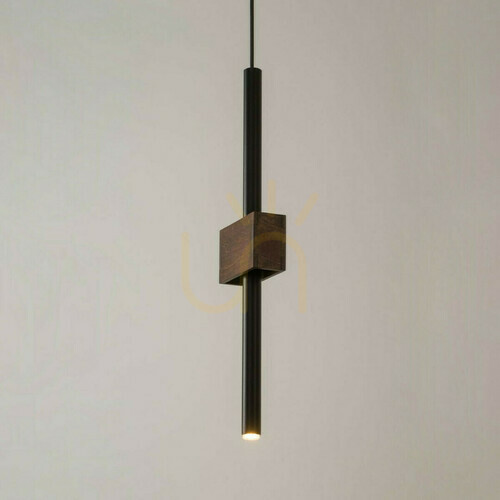 Check Pendant Light Sigma BLAKE 1 Black/Brown G9 4W Hanging Lamp 33442