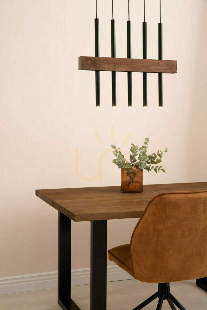 Sigma BLAKE 5 Black Wooden 5-Light G9 Pendant Lamp 33445