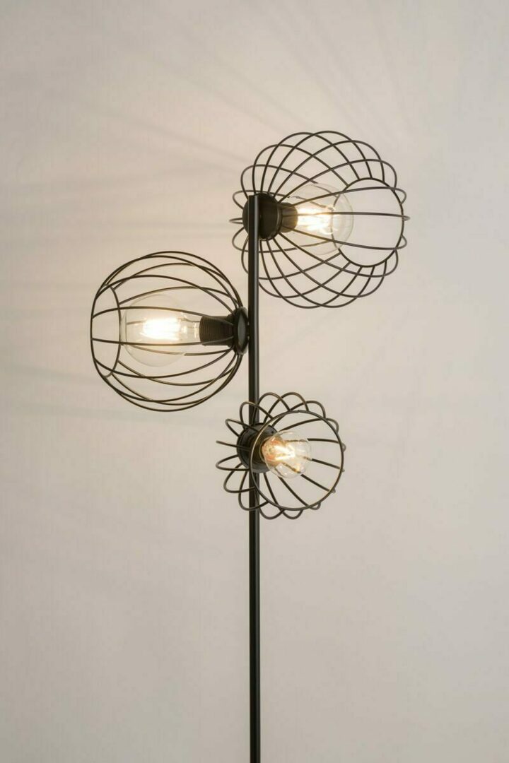 View Sigma Cherry Black Floor Lamp 3-Light E27 170cm 50311 Sigma Cherry Black Floor Lamp 3-Light E27 170cm 50311