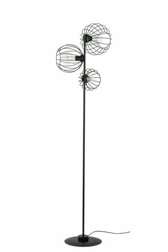 Check Sigma Cherry Black Floor Lamp 3-Light E27 170cm 50311