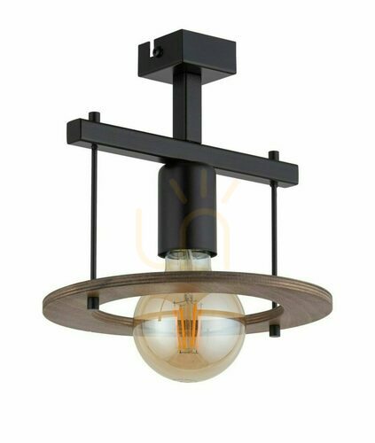 Check Ceiling light Sigma Coffee 1 black plywood steel E27 32486
