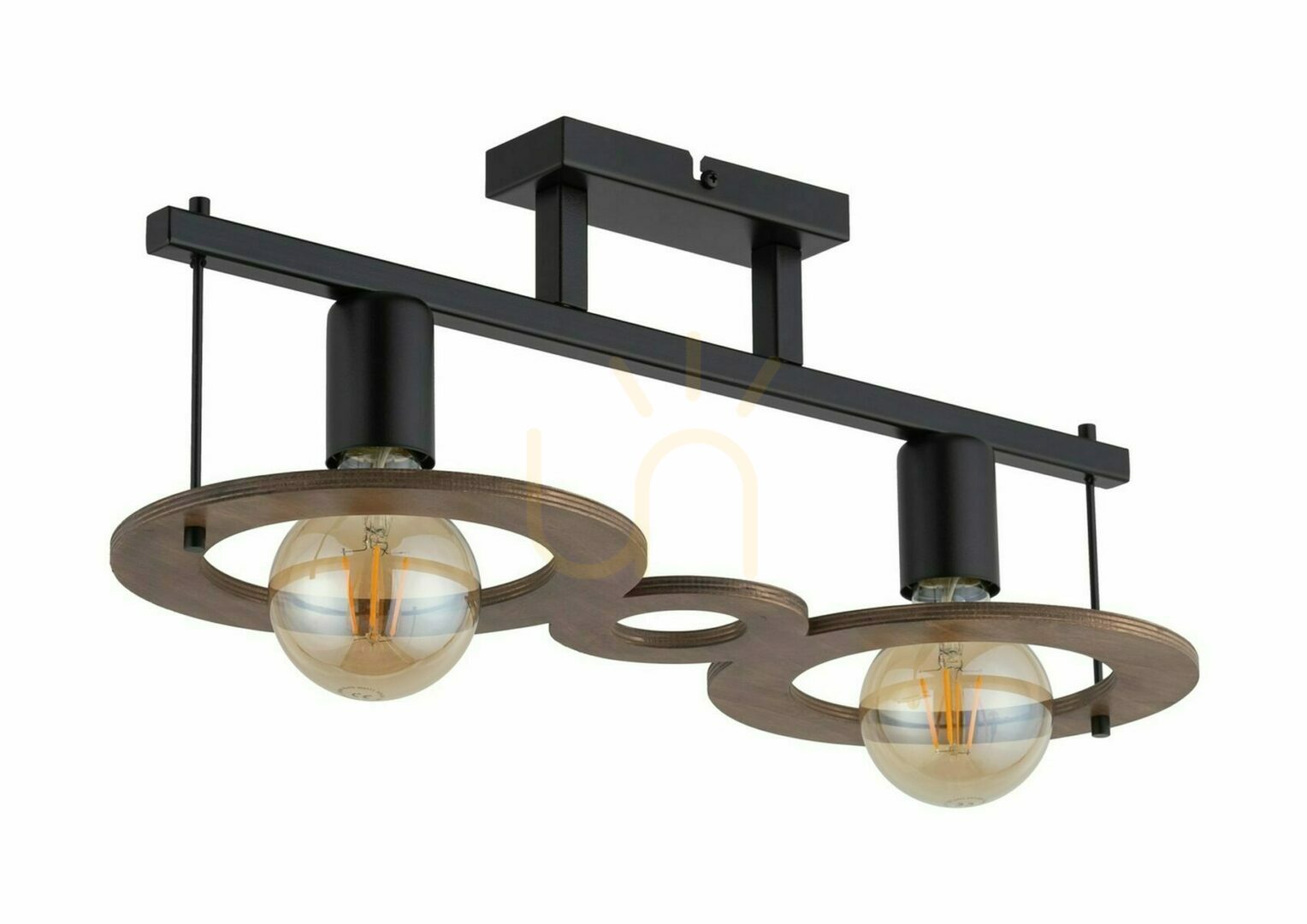 Plafon Sigma Coffee 2 czarny 50 cm stal/sklejka E27 SKU 32487