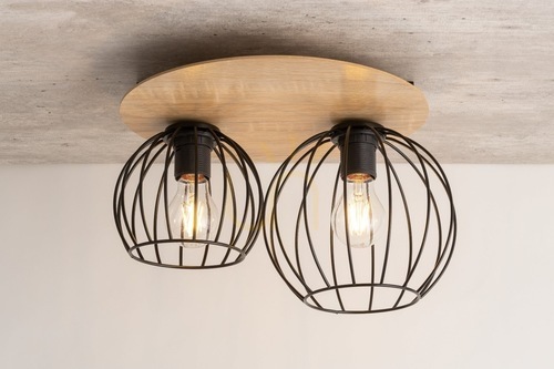 Check Ceiling Light Sigma Cyber 2 Black Oak E27 32355