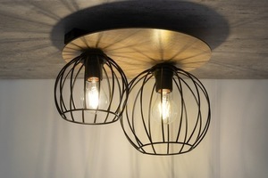 Ceiling Light Sigma Cyber 2 Black Oak E27 32355 small 2