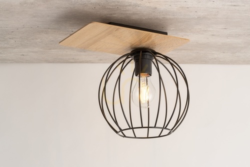 Check Ceiling light Sigma Cyber 1 Oak Black E27 SKU 32357
