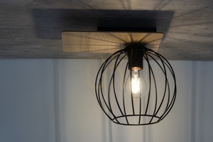 Ceiling light Sigma Cyber 1 Oak Black E27 SKU 32357 small 2