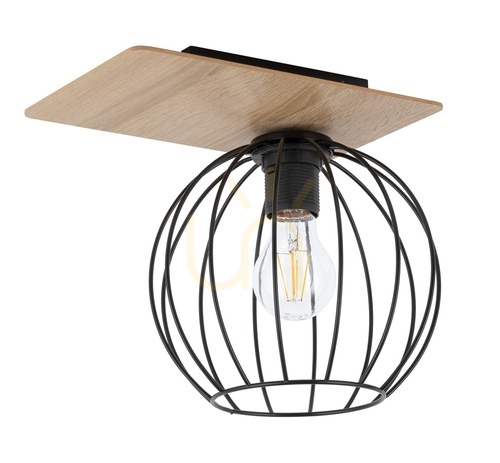 Check Ceiling light Sigma Cyber 1 Oak Black E27 SKU 32357