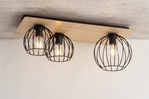 Check Ceiling Light Sigma Cyber 3 Black Oak E27 32359