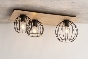 Ceiling Light Sigma Cyber 3 Black Oak E27 32359 small 1