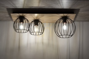 Ceiling Light Sigma Cyber 3 Black Oak E27 32359 small 2