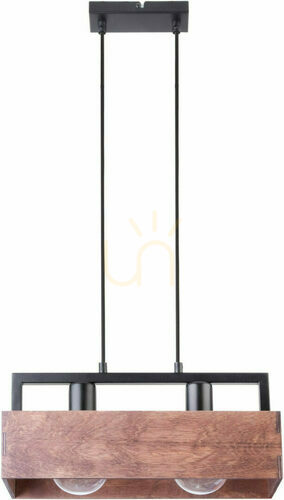 Check Sigma Dakota 2-Licht Pendelleuchte Schwarz Braun E27 31748