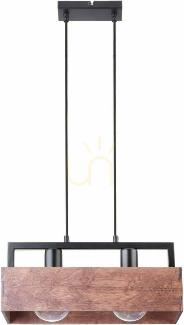 Sigma Dakota 2-Licht Pendelleuchte Schwarz Braun E27 31748