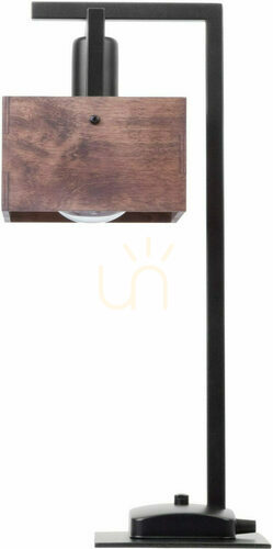 Check Table Lamp Sigma Dakota Black Brown E27 48 cm 50160