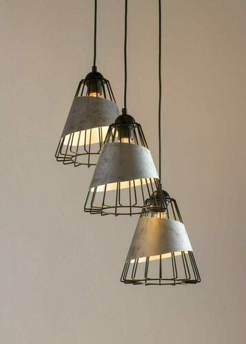 Check Sigma Deni 3 Light Black/Grey Hanging Pendant Lamp 40545