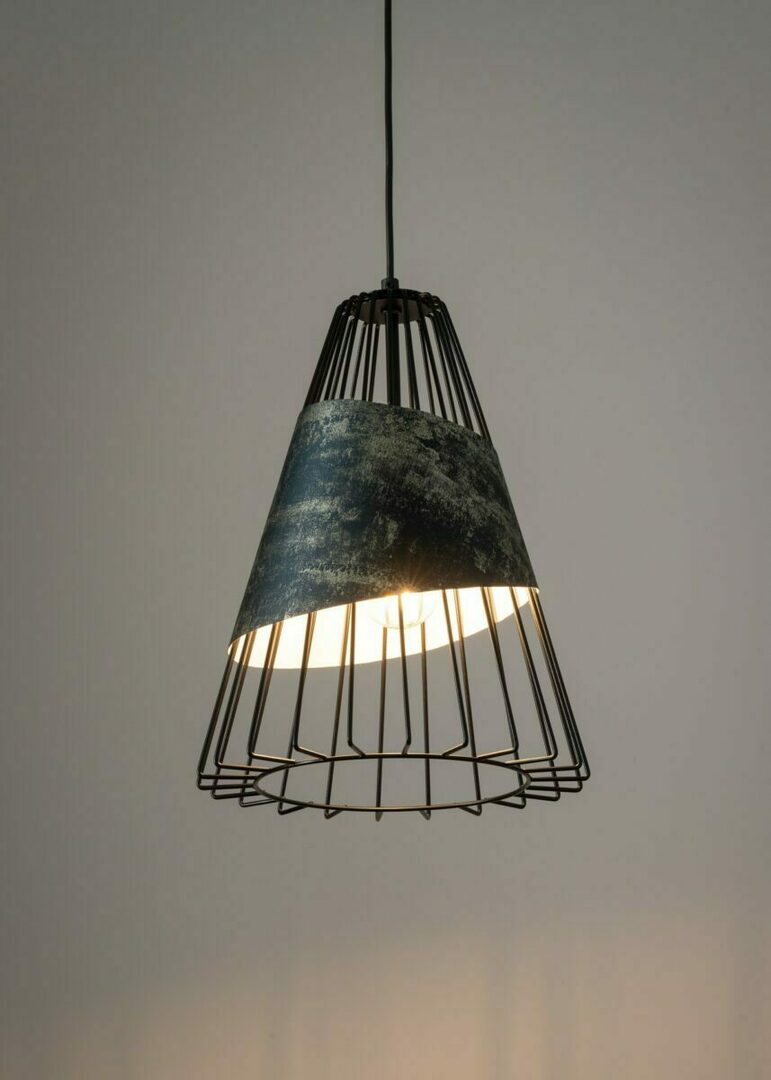 Sigma Pendant Light DENI L Black Graphite Gold 28cm E27 40537