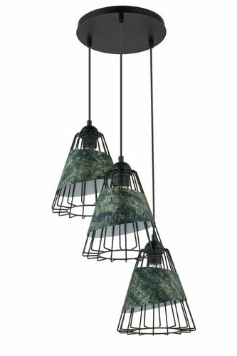 Check Sigma Deni 3 Black Gold Pendant Light E27 40546