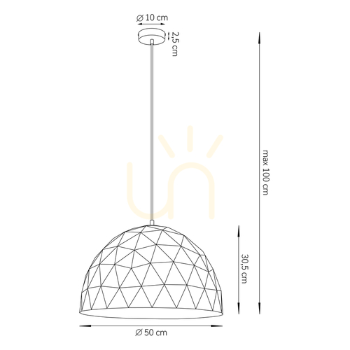 Check Sigma Diament Pendant Light Black Copper 50 cm 31368