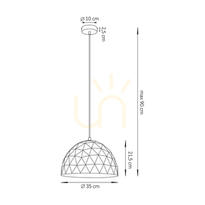 Sigma Diament Pendant Lamp Gold 35 cm E27 32303 small 1